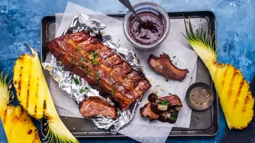 BBQ Ribs with pineapple sauce recipe.