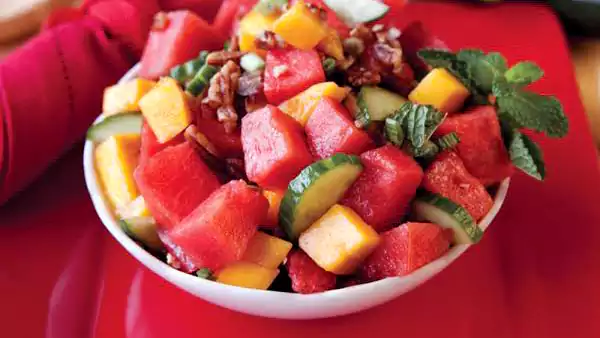 Cucumber, Mango, and Watermelon Salad Recipe