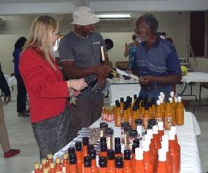 Display of Nevis Pepper Sauce