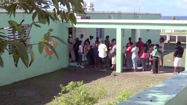 Voters In Nevis On Election Day