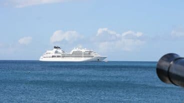 Cruise Ship Anchored Off Nevis