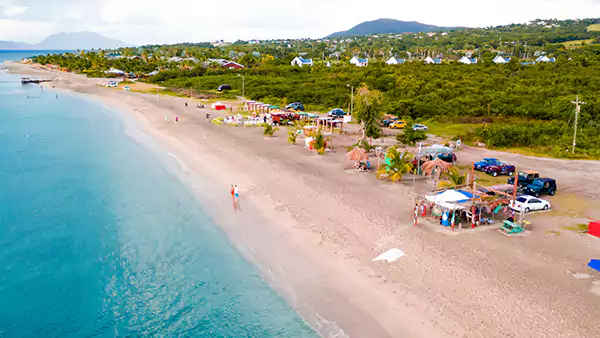 Pinney’s Beach in Nevis , West Indies