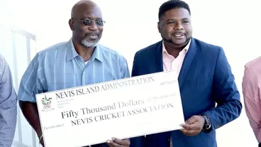 Nevis Cricket Association Receives Check