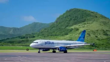 JetBlue Flight in St. Kitts - Nevis.