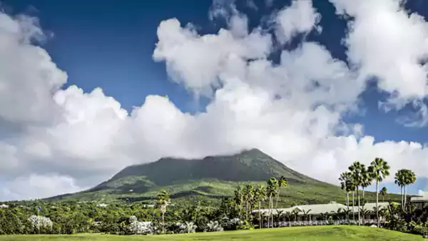Nevis Peak, an inactive volcano that last erupted more than 100,000 years ago.