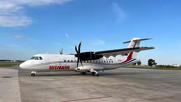A Winair ATR-42 aircraft A Winair ATR-42 aircraft