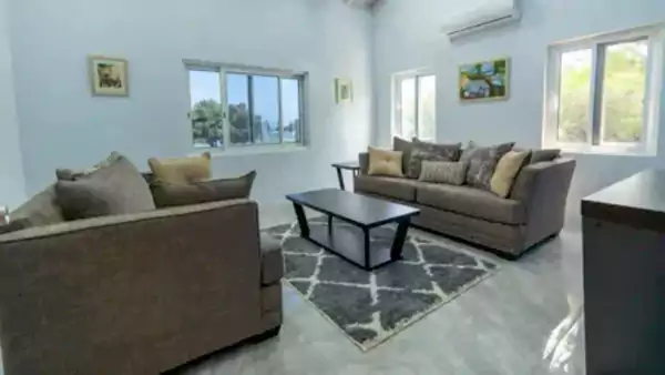 Comfortable sofas inside the Oualie Water Taxi Lounge. Comfortable sofas inside the Oualie Water Taxi Lounge.