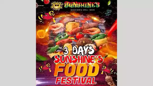 Sunshines Nevis beach bar food festival. Sunshines Nevis beach bar food festival.