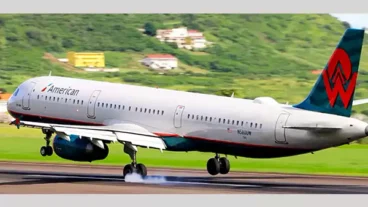 American Airlines - Airbus A321 In St Kitts.