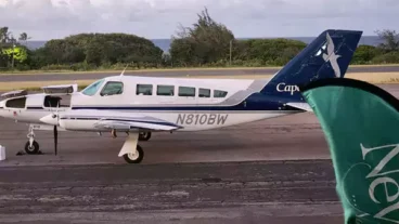 Cape Air Plane At Nevis Airport.