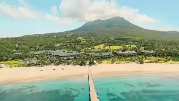 Nevis Peak Overlooks Four Seasons Resort.