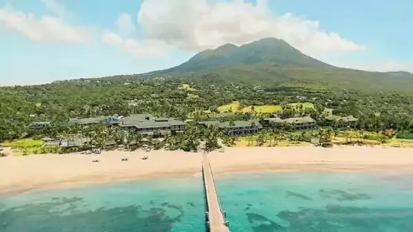 Nevis Peak Overlooks Four Seasons Resort.