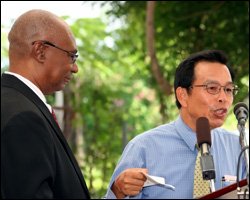 Premier Parry and Ambassador Wu