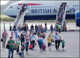 Passengers Arrive In St. Kitts On BA Flight