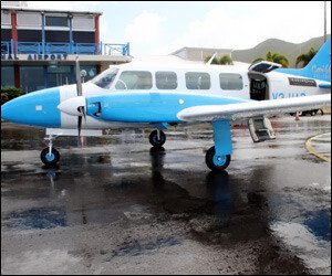 Caribbean Helicopters' Plane In Nevis