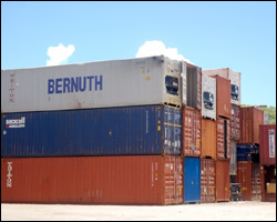 Containers Arriving In St. Kitts - Nevis