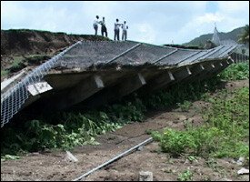 Damaged Retaining Wall At St. Peter's Sports Complex