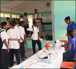 Diabetes Screening Test at Gingerland Secondary School