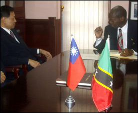 Taiwan Envoy Dr. Lai and St. Kitts - Nevis PM Douglas
