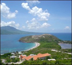 Eastern End of St. Kitts Looking Out On Nevis