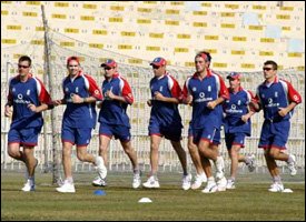 The English Cricket Team Warm Up For The Windies