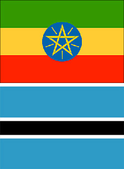 Ethiopia and Botswana Flag