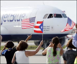 jetBlue Flight In San Juan, Puerto Rico