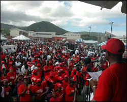 Saint Kitts - Nevis Prime Minister Addresses Crowd