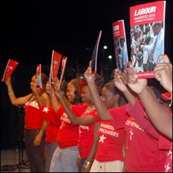 Labour Party Supporters Display Manifesto
