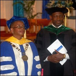 Dr. LaVerne Ragster and PM Denzil Douglas