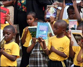 Nevis Students With Donated Books