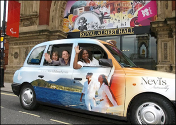 London Cab With Nevis Tourism Info