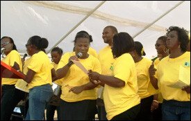 Nevis Teachers Performing At Rally