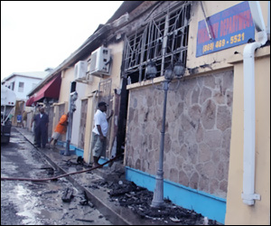 Nevis Treasury Building Fire Damage Nevis Treasury Building Fire Damage
