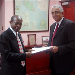 PM Douglas with Ambassador Jorge Zubiaur