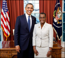 President Obama With St. Kitts - Nevis Ambassador - Jacinth Henry-Martin