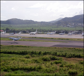 Private Jets Lined Up At St. Kitts Airport