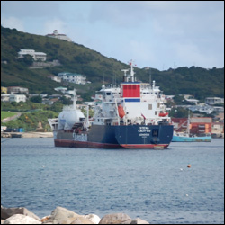 Propane Tanker Offloading In St. Kitts