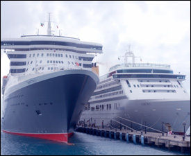 Queen Mary II Berthed at Port Zante - St. Kitts