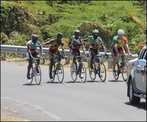 Cyclists Relay Queen's Baton On Nevis Cyclists Relay Queen's Baton On Nevis