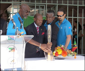 PM Douglas With Queen's Baton