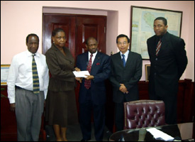 St. Kitts - Nevis PM Receives Donation Check