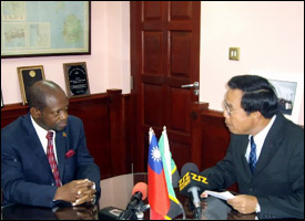 St. Kitts PM Douglas With Taiwan Ambassador Wu