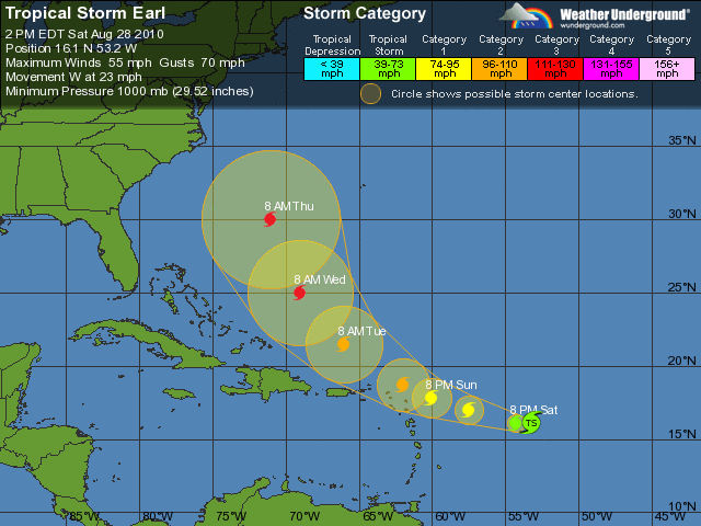 Tropical Storm Earl - August 28, 2010