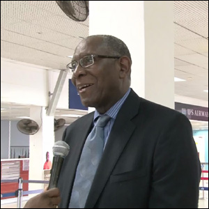 UVI President - Dr. David Hall at St. Kitts Airport