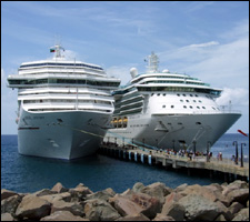 Victory and Serenade Cruise Ships In St. Kitts