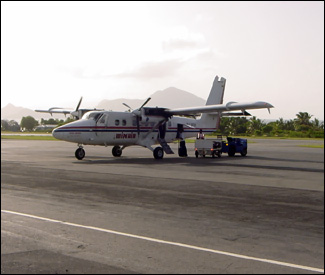 WINAIR Plane at Nevis' Airport