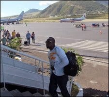 Wyclef Jean Arrives At St. Kitts Airport