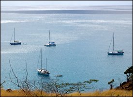 Yachts Anchored At New Moorings Off St. Kitts